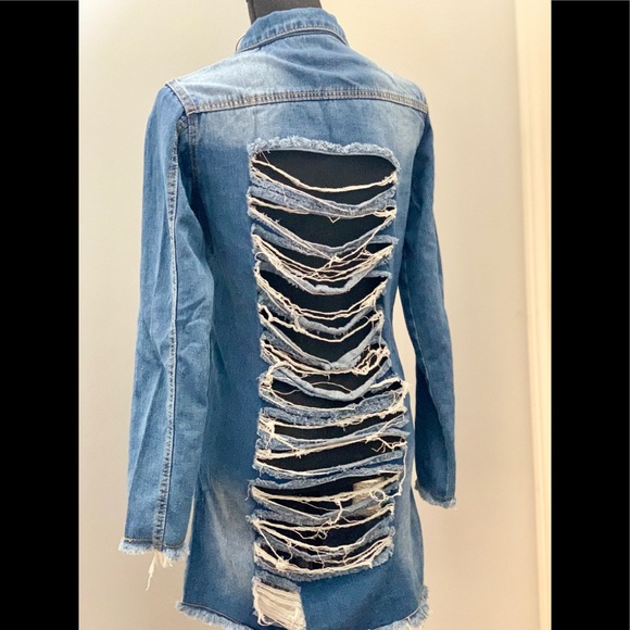🦋 Denim Distressed Dress🦋 size M and XL - Picture 2 of 7